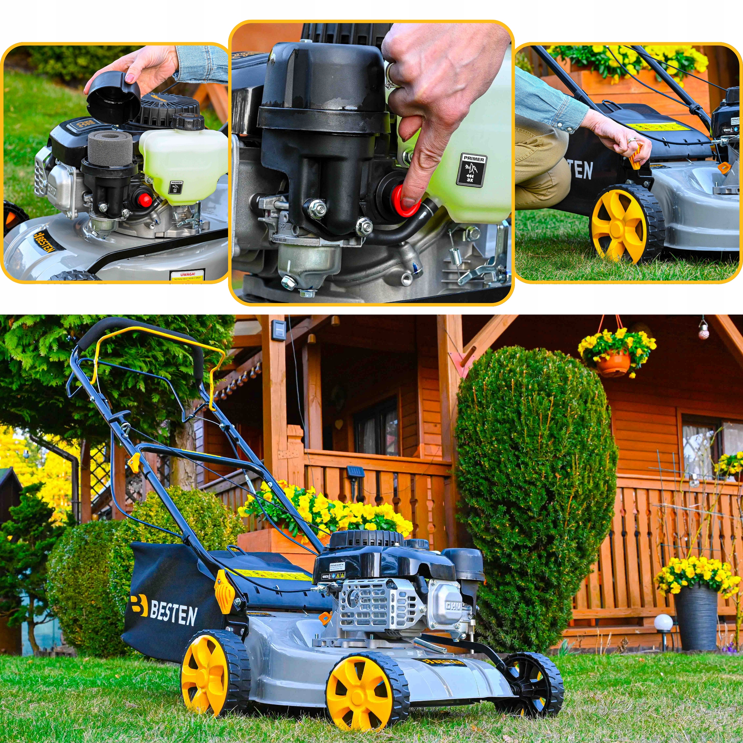 KOSIARKA SPALINOWA DO TRAWY Z NAPĘDEM MOCNA KOSZ 40L POJEMNOŚĆ 132CC EAN (GTIN) 5906688622754