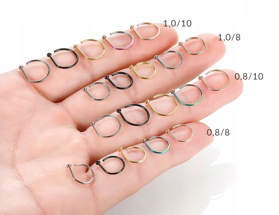 KOLCZYK DO NOSA ROSE GOLD D-RING 1,0/10 TYTAN Marka Inna marka