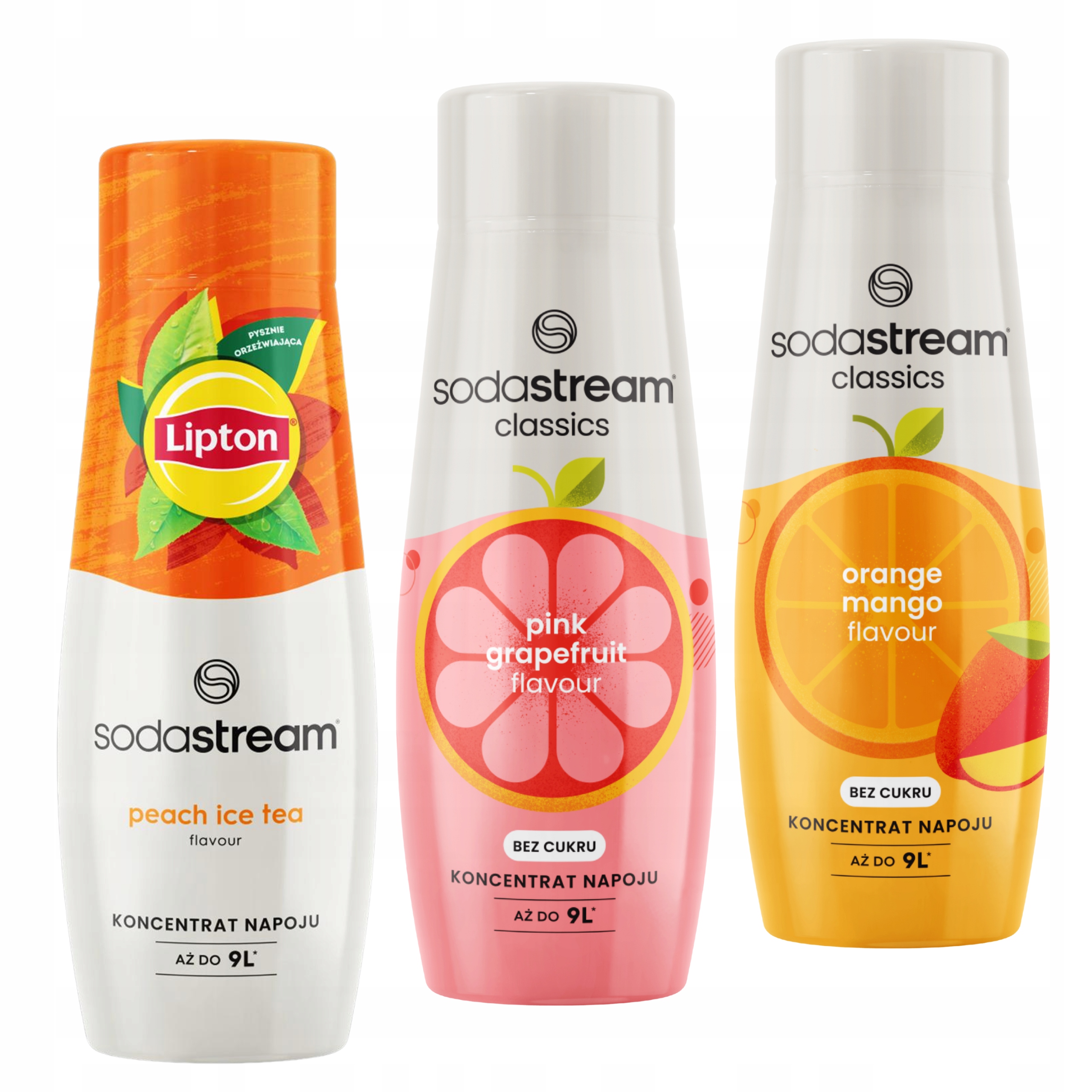 Levně Sada 3 sirupů. Sodastream Ice Tea Peach Grapefruit Pomeranč Mango
