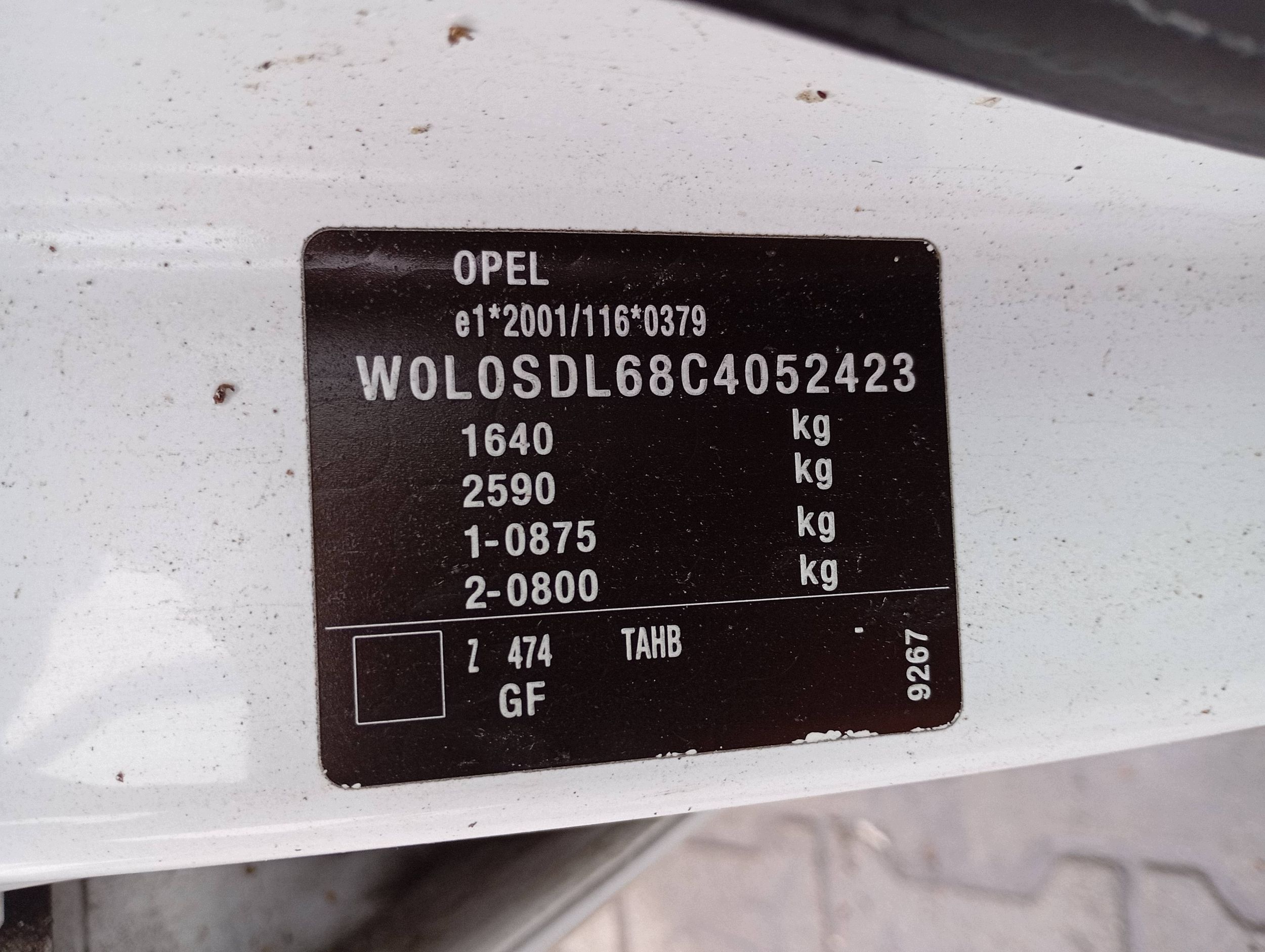 OPEL CORSA D S07 L08 door front left BIALE Z474 5D 5-door