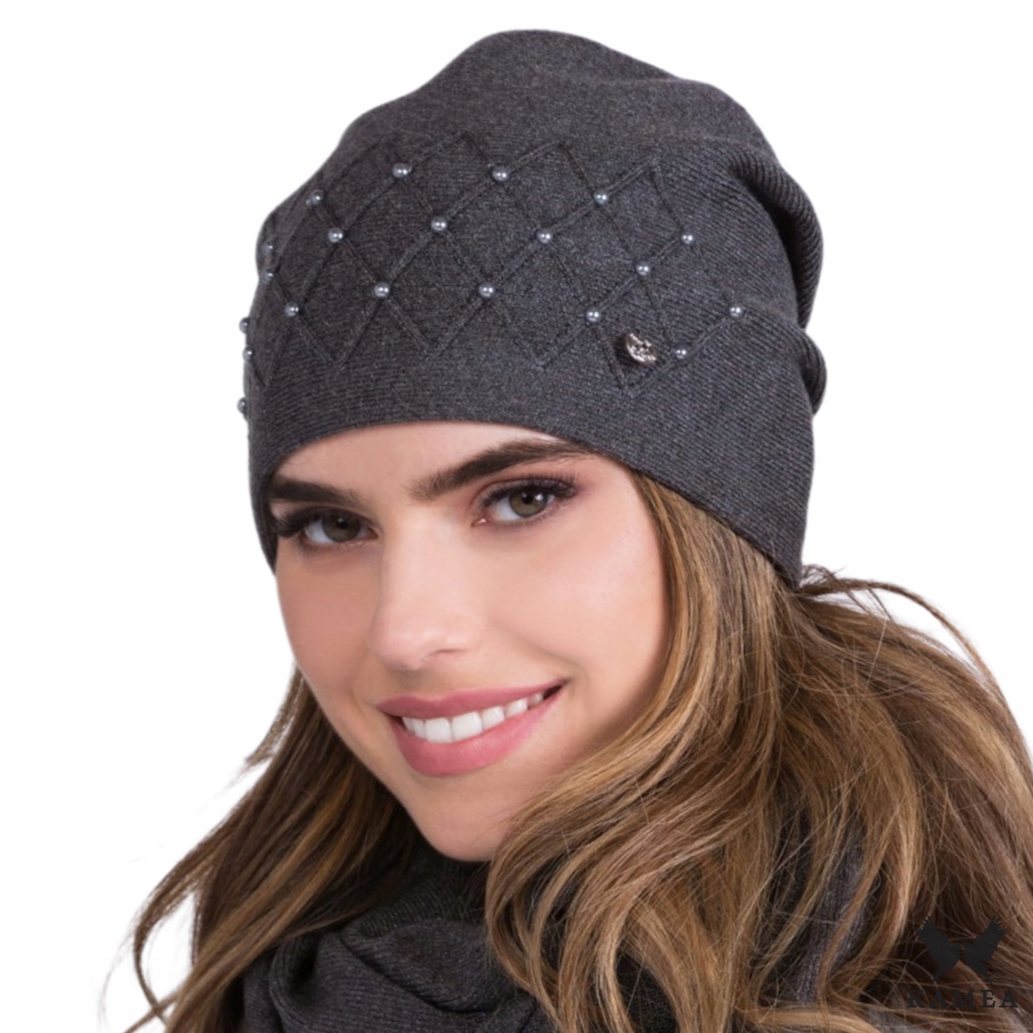 

Czapka Damska Zimowa Rena Kolor Grafitowy