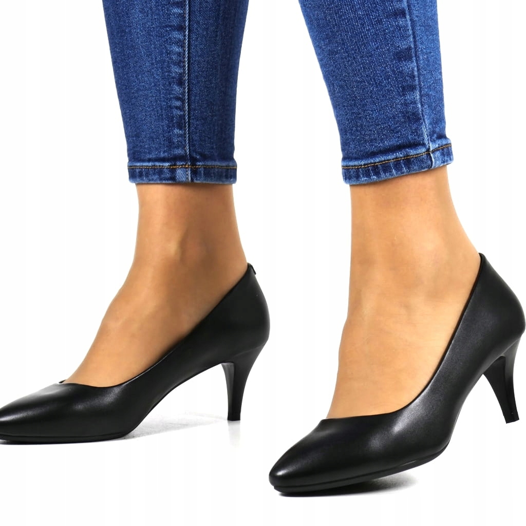 Lodičky Na Nízkém Podpatku Černé Matné Pohodlné Klasické 39