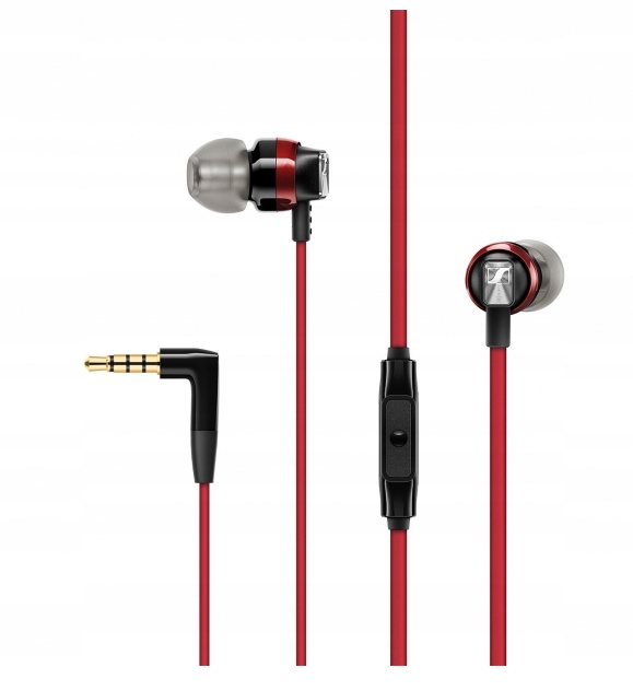 Słuchawki Dokanałowe Sennheiser CX 300S Czarno-Czerwone Z Pilotem Mikrofon