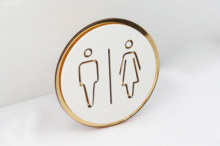 Tabliczka okrągła na drzwi TOALETA WC damsko męska Marka inny