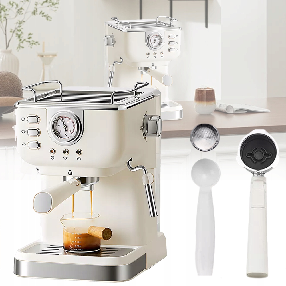 20 Barů, Kávovar Na Espresso A Cappuccino 1050 W, Napěňovač Mléka