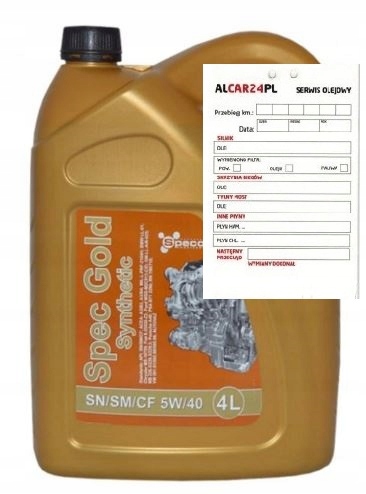 

Olej Silnikowy Specol 5W40 Gold Synthetic 4L