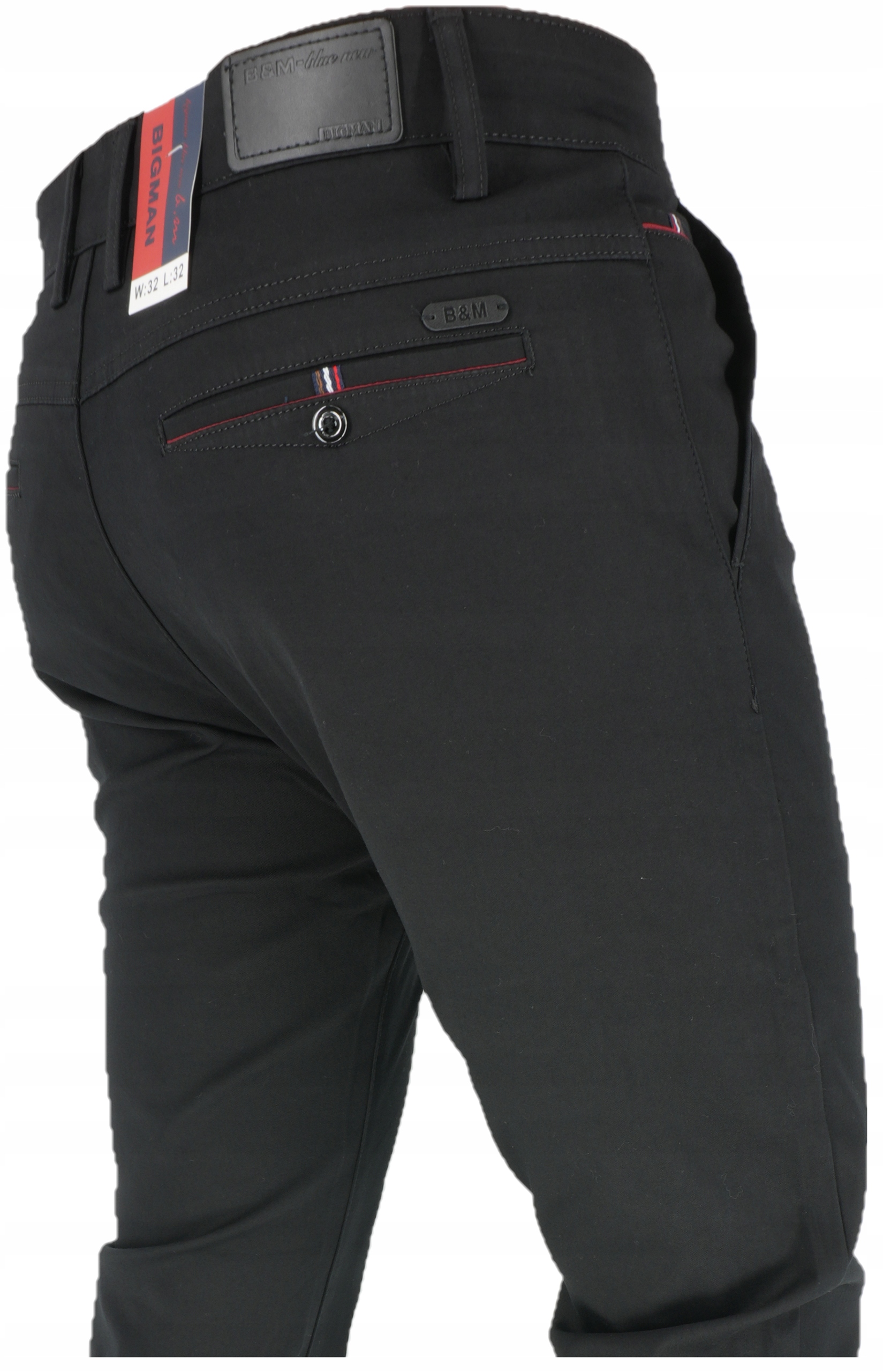 Spodnie Męskie Czarne Gładkie L34 W37