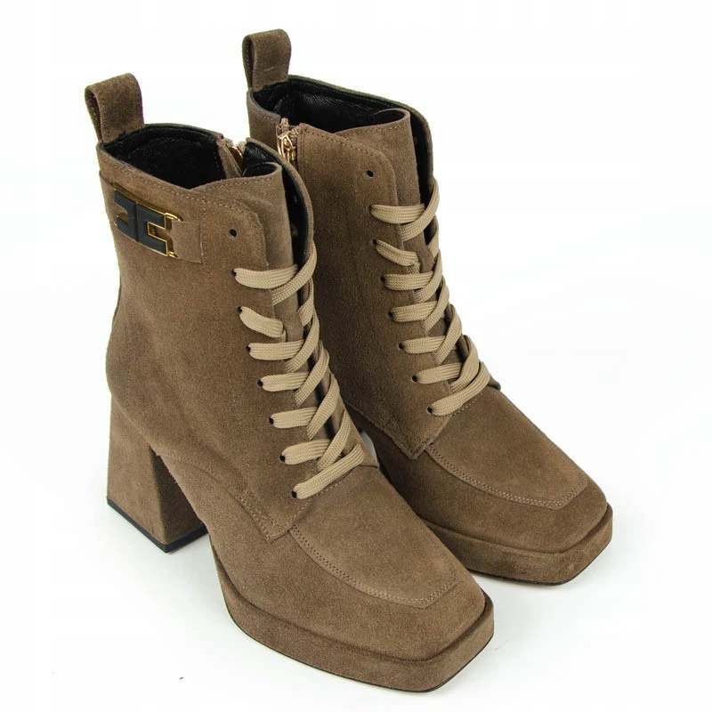 KARINO 4499 BOTKI KOZAKI SKÓRA ZAMSZ BRĄZOWE 40 Rozmiar 40