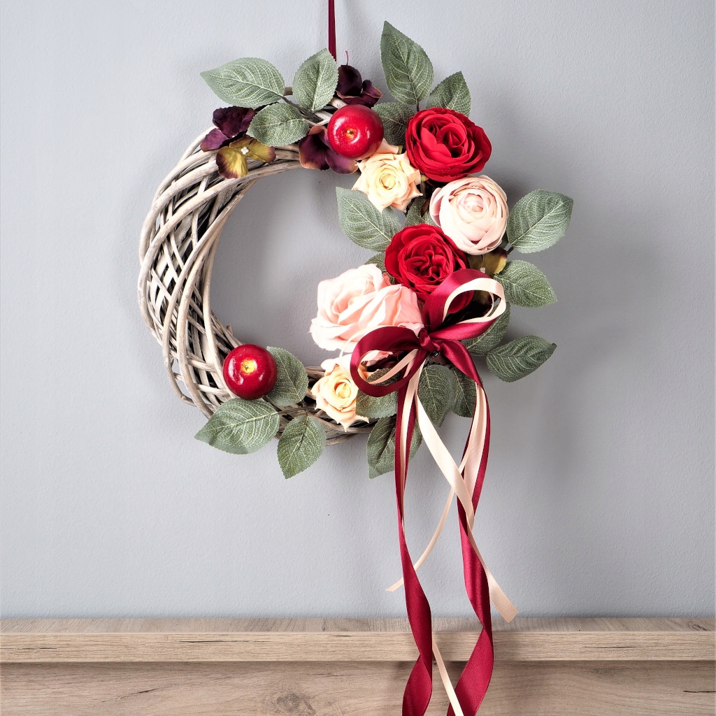 JESIENNY WIANEK NA DRZWI wianek KWIATOWY wieniec Marka Peonia Handmade