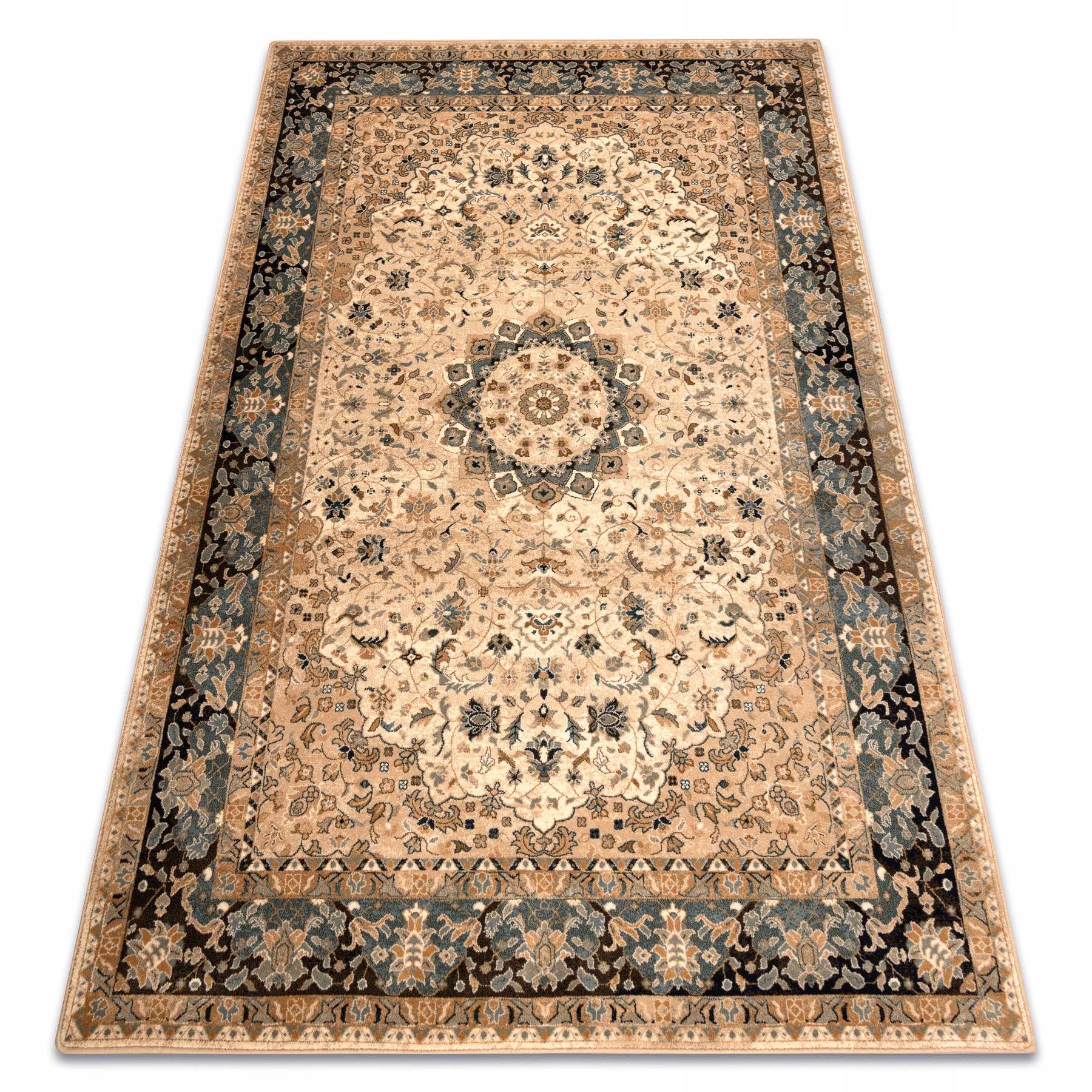 Dywan Do Salonu Omega Adagio beż Rozeta vintage Wełna Klasyk 235x350 cm