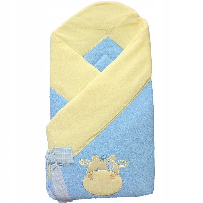 

Becik rożek niemowlęcy frotte otulacz haft nieb