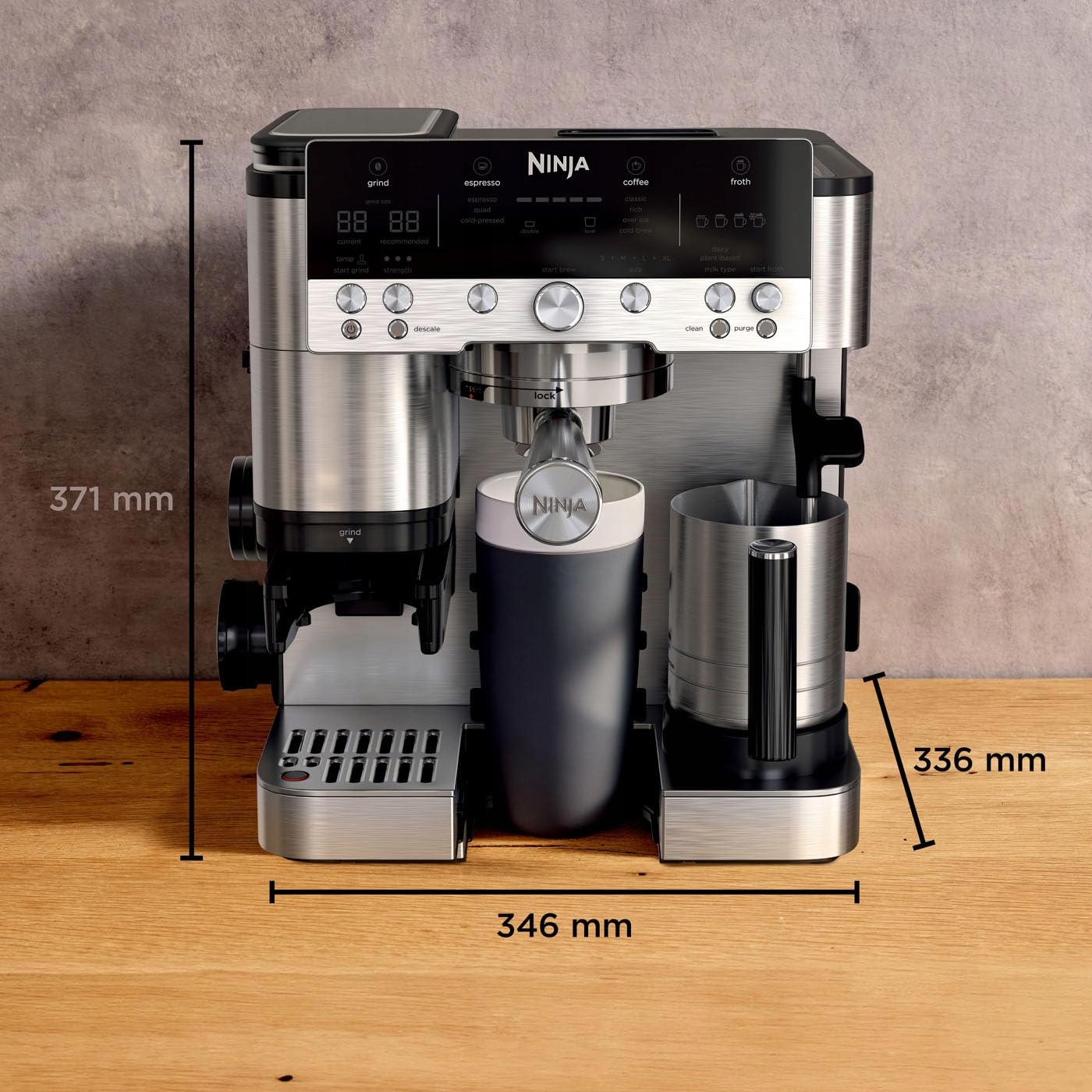 NINJA Luxe Premier Ekspres Do Kawy 3w1 Z Młynkiem I Spieniaczem Srebrny — miniatura 8
