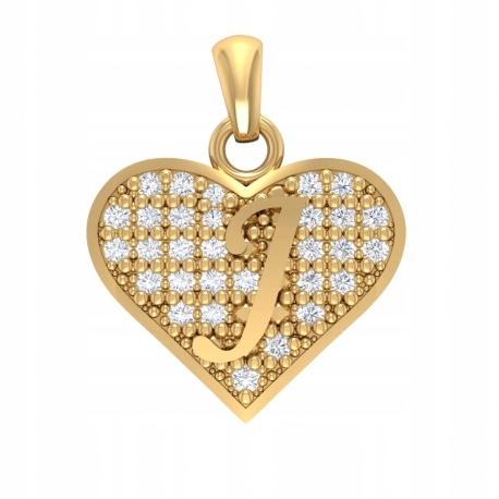 

Złoty Wisiorek Serce Z Literą J Pr. 333 Serduszko