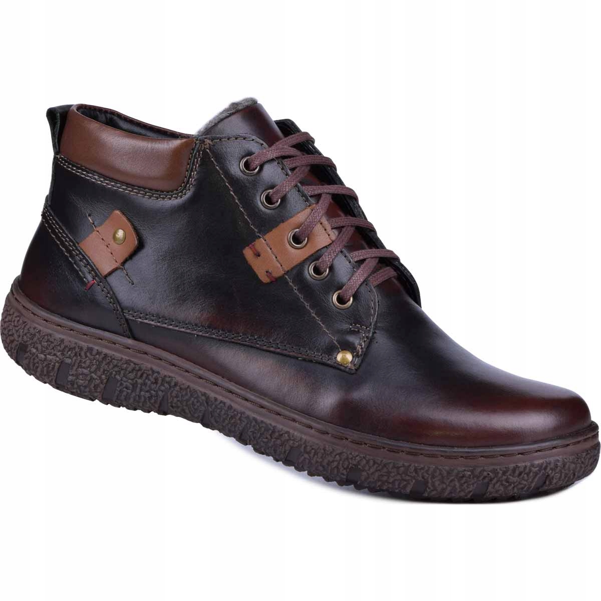 Zimní boty pánské zateplené kožené 41