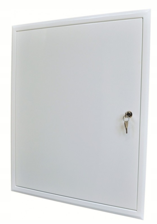 Drzwiczki rewizyjne metal DR-1 400x550x50 białe kluczyk 40x55x5 producent