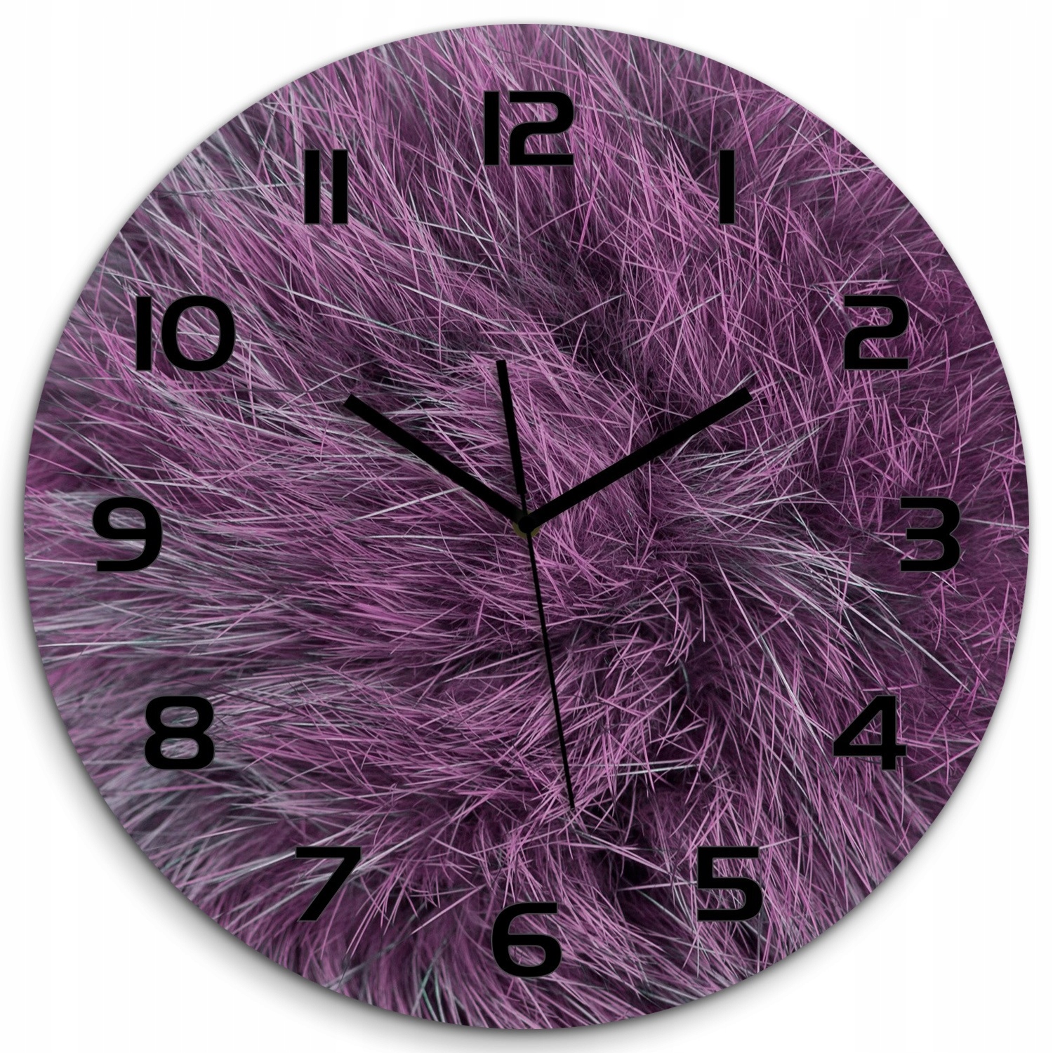 

Duży zegar ze szkła hartowanego Różowe futro fi 60