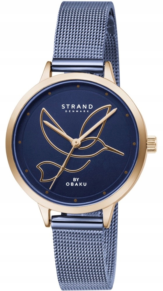 Nové Originální dámské hodinky Strand by Obaku S720LXVLML, tmavě modré, meshové