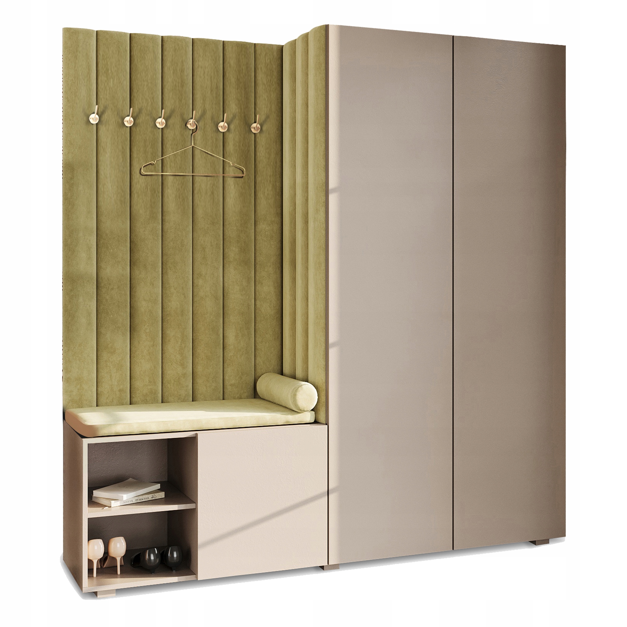Šatní Skříň Do Předsíně Se Sedákem Béžová Pto Zlatá 32