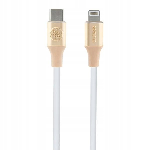 Kabel Guess Ebossed Logo Usb-c Lightning 1.5m szybkie ładowanie złoty
