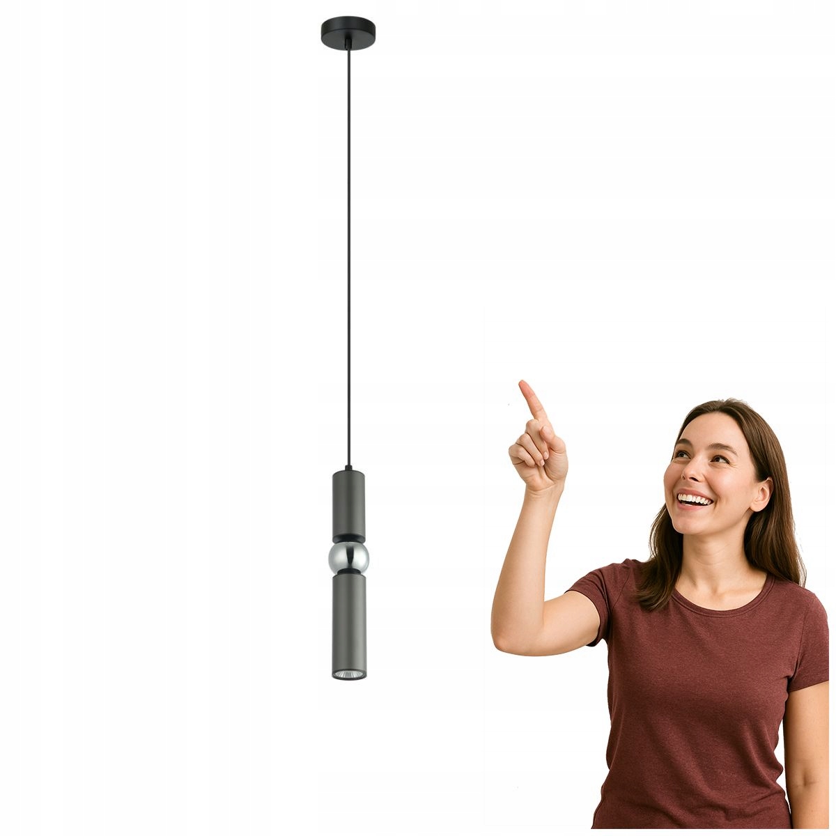 Závesná lampa Isidora Chrom/Čierna/Šedá Minimal štýl Italux