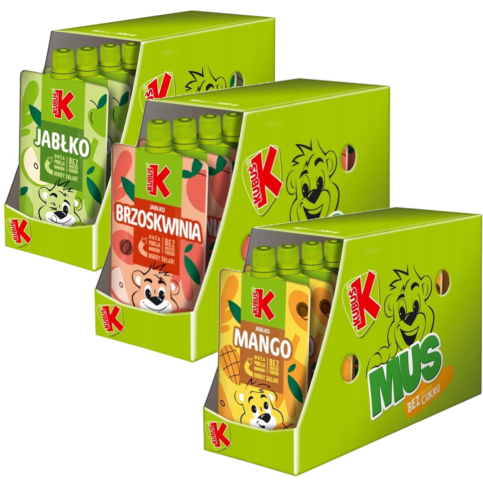 Levně Kubuś Mus mix chutí 200 g x 30 kusů