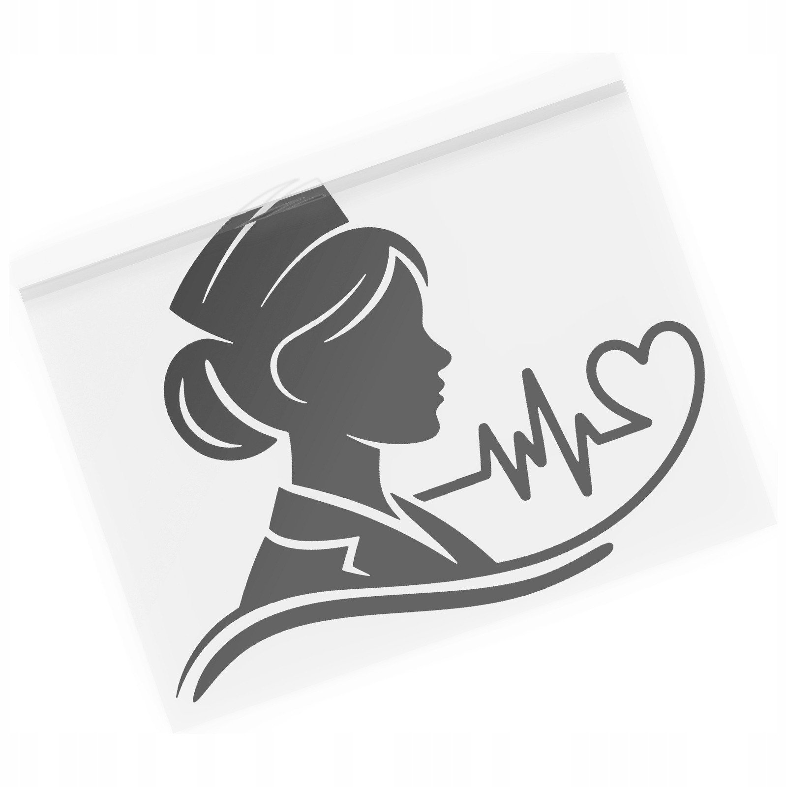 Naklejka Pielęgniarka Puls linia życia serce Lekarz Medyk Kobieta na auto