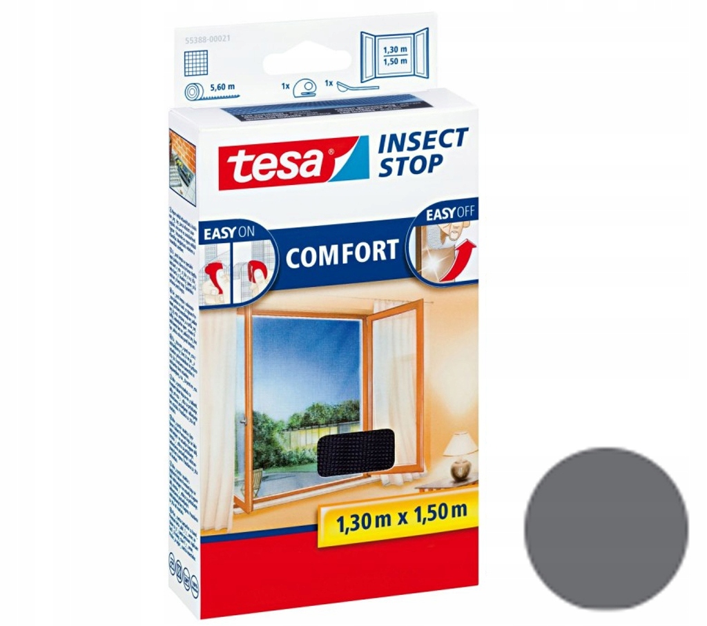 

Tesa Comfort Moskitiera Na Okno 1,3m x 1,5m Czarna