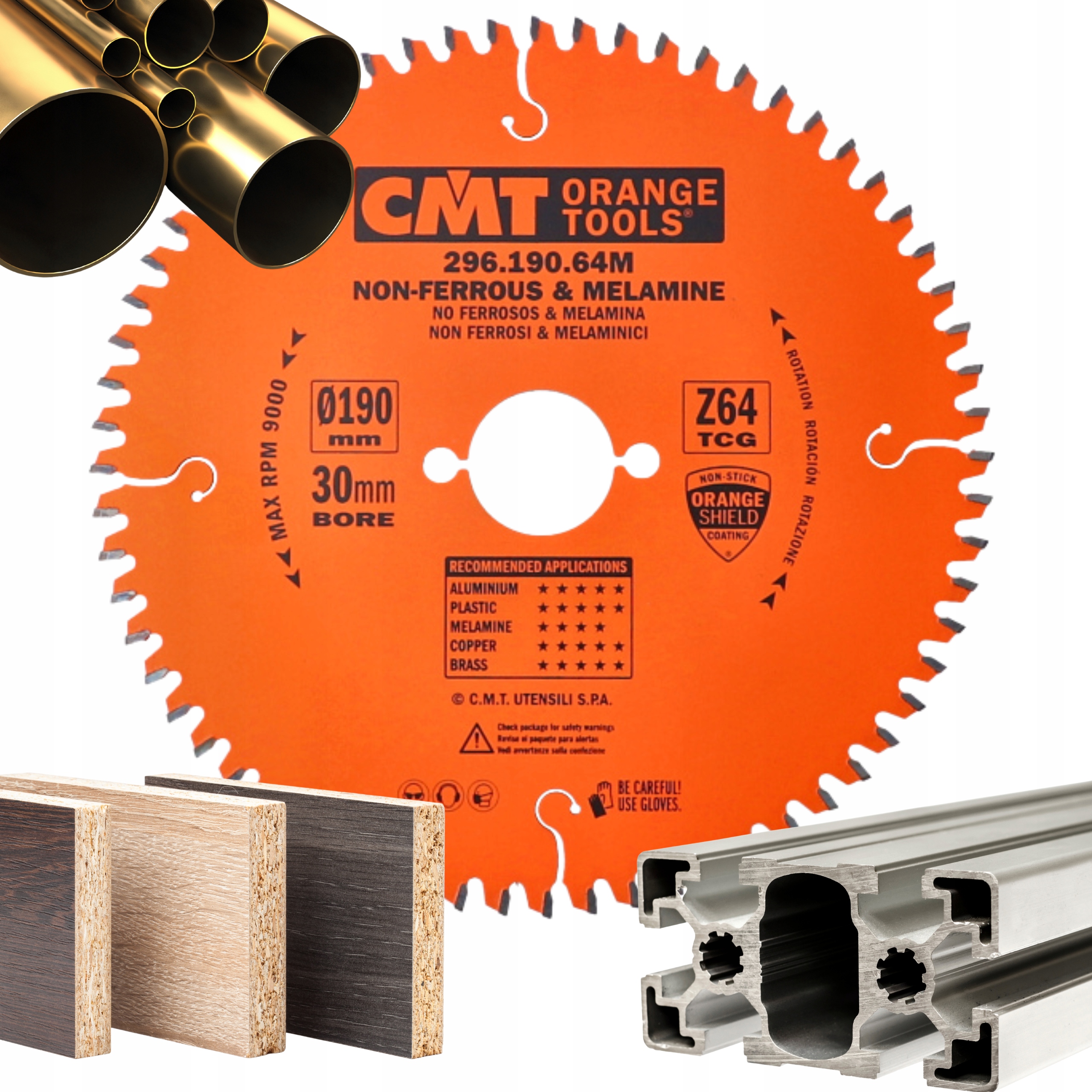 Cmt Piła Tarcza Do Aluminium Laminatu Mosiądz 190x30mm 64Z 296.190.64M