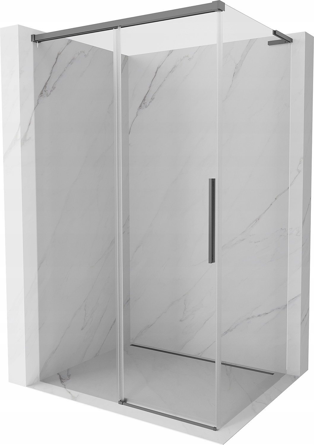 Mexen Rox L sprchový kout 90x80cm transparentní, gun metal, posuvné dveře