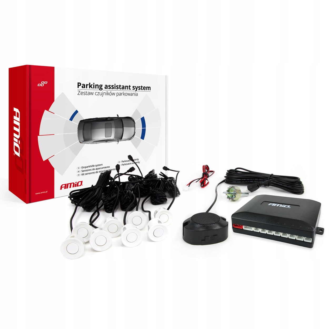 KPL_01599 - Датчики паркування заднього ходу 8шт. зумер Білий