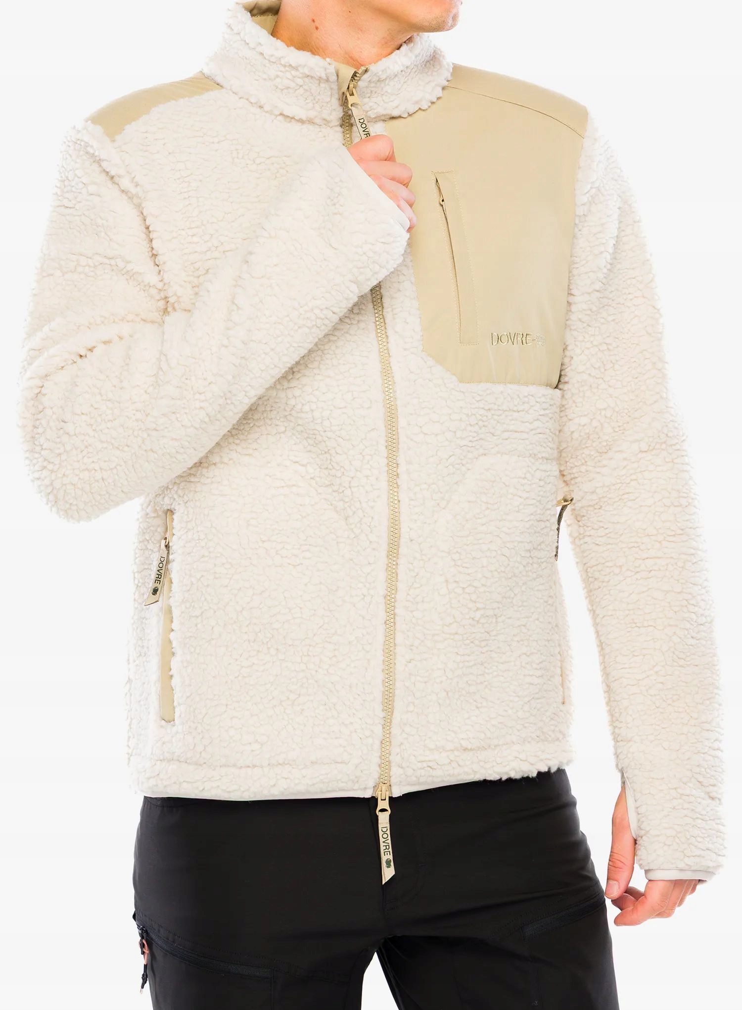 Fleecová bunda Dovre Teddy Fleece Ls béžová M