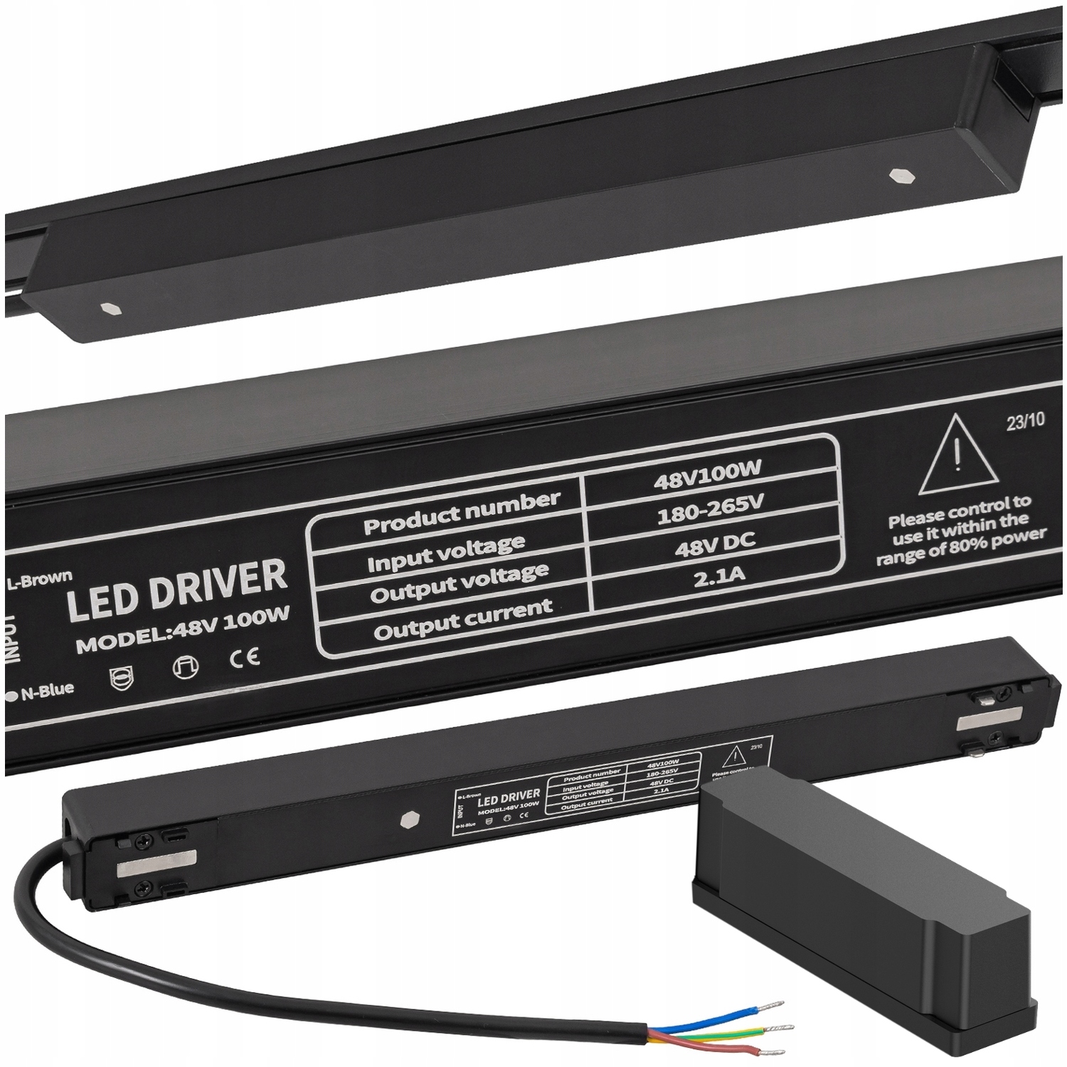 Zasilacz do szynoprzewodu magnetycznego 100W szynę magnetyczną Czarny 48V