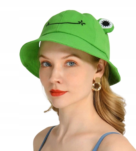 KAPELUSZ RYBACKI BUCKET HAT ŻABA ŻABKA CZAPKA ZIELONY NA LATO WAKACJE Kod producenta adgffsfdh
