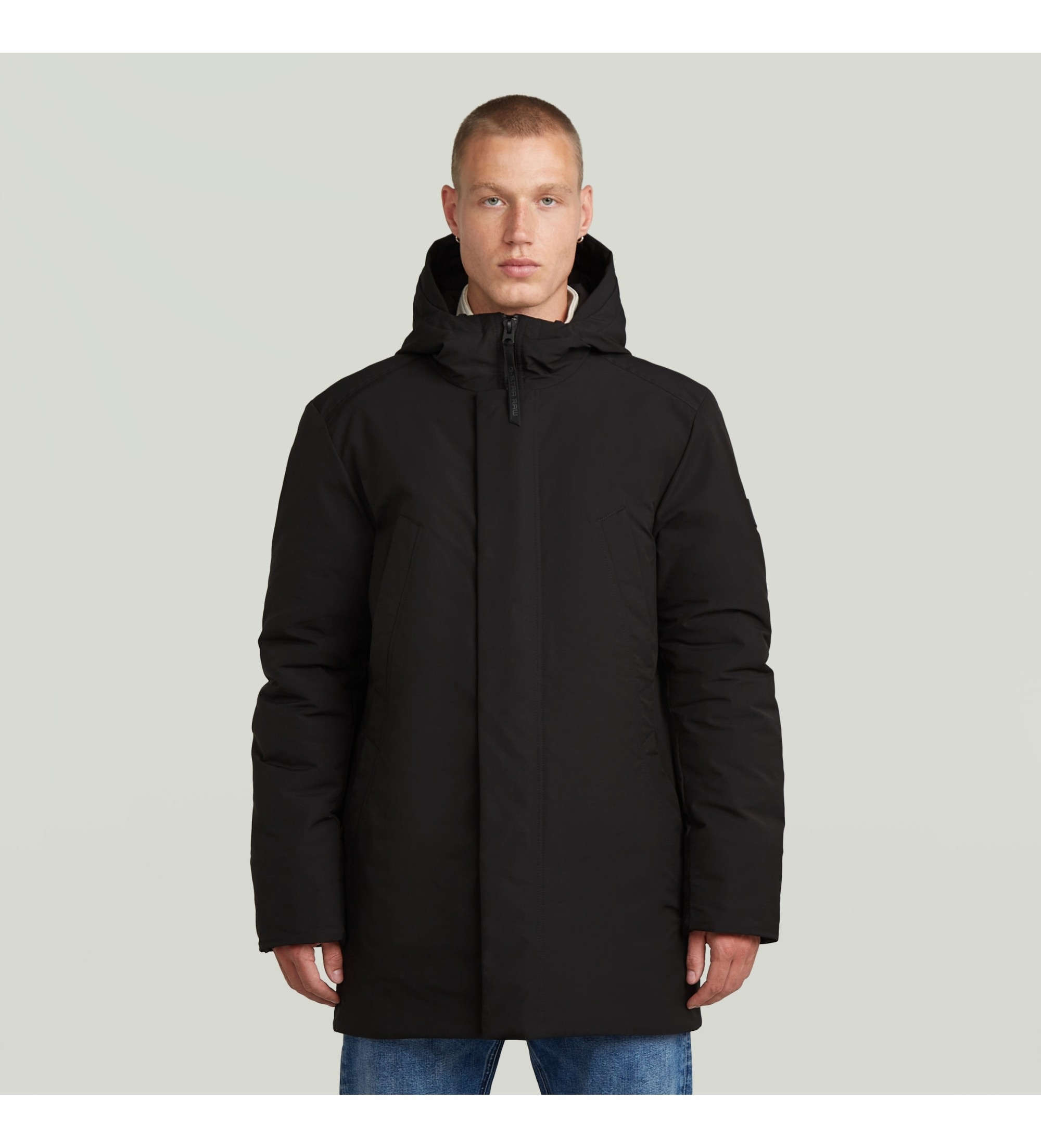 G Star Raw Černá Parka S Kapucí A Odnímatelnou Kapucí L 7BA