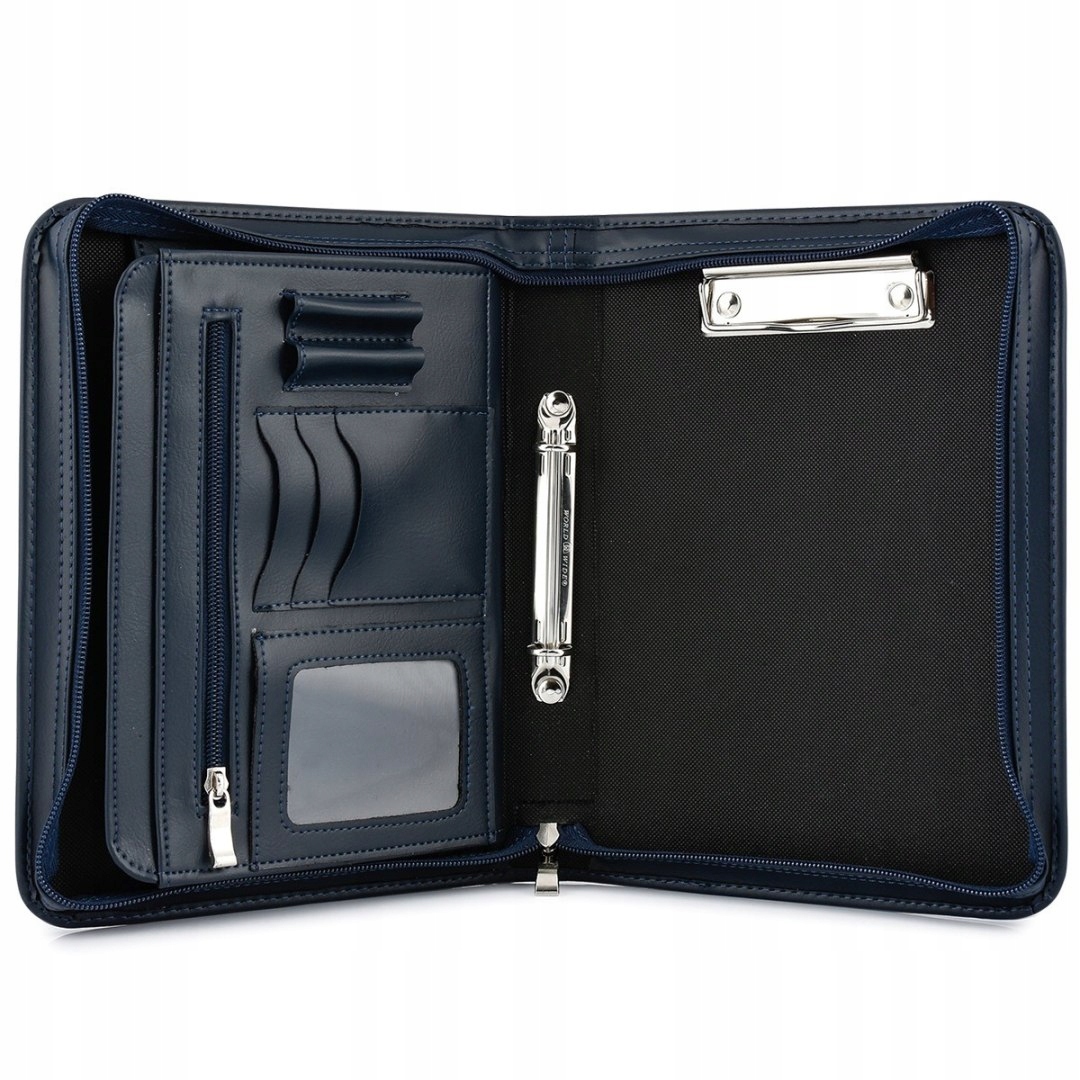 Granatowy Beltimore luksusowy męski biwuar aktówka teczka A5 organizer dla Kolor niebieski