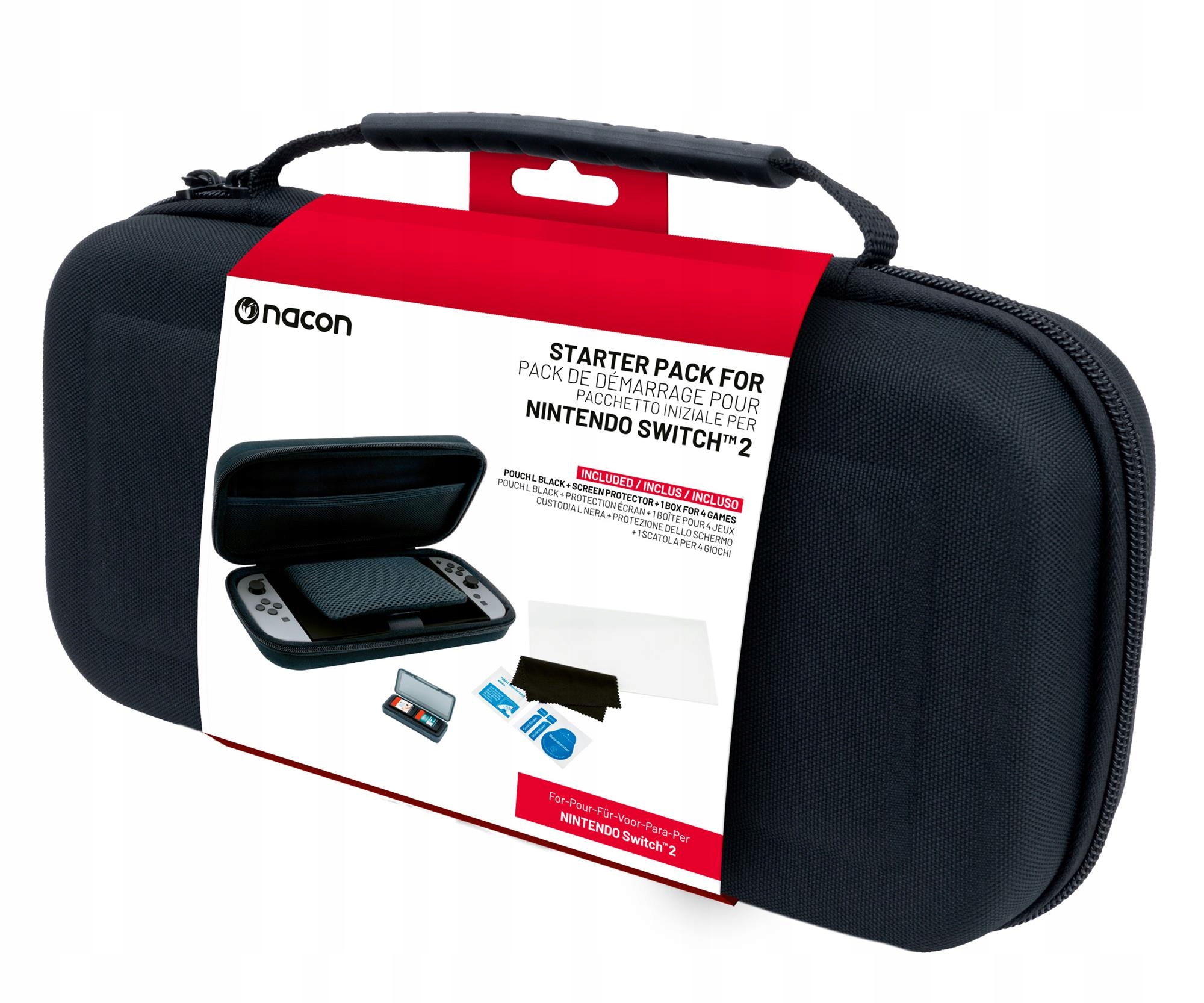 Etui do konsoli Nacon SWITCH2 Etui na konsole czarne i folia na ekran
