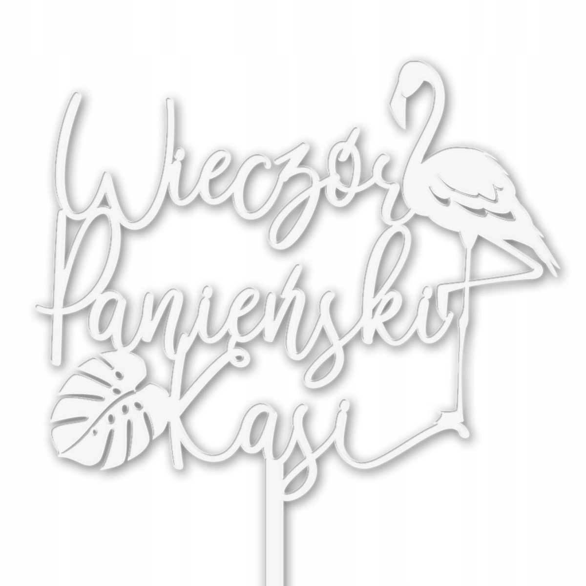 

Topper Wieczór Panieński Imię Flaming Napis Biały