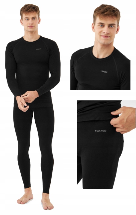 Pánské termoaktivní spodní prádlo komplet Viking Roni černé 09 L