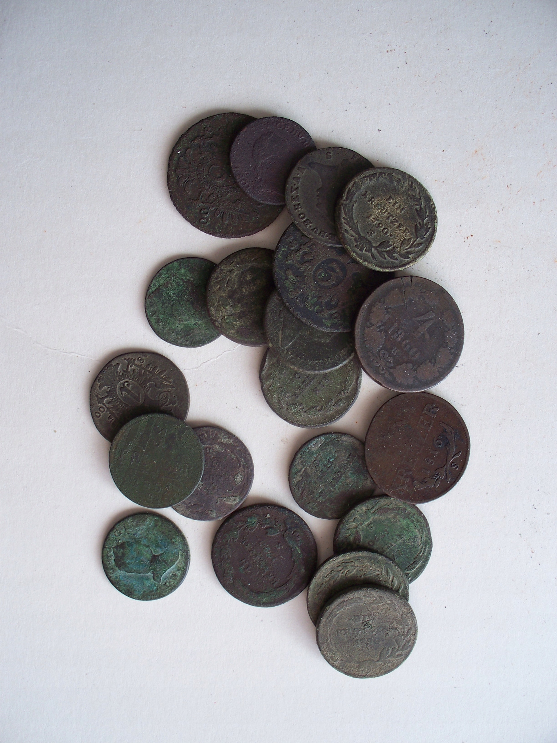 zestaw austriackich starych krajcarów