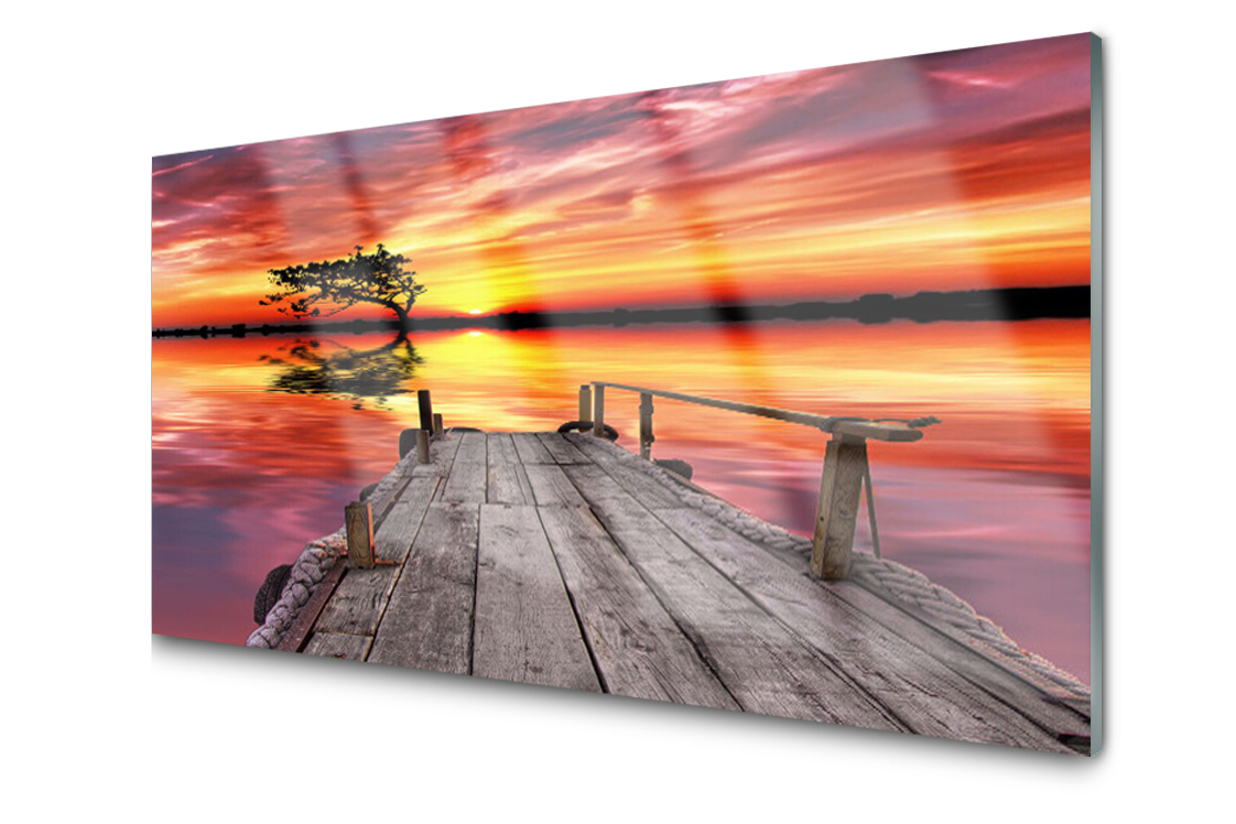 

Panel szklany Płytka Molo Jezioro 120x60 + Klej