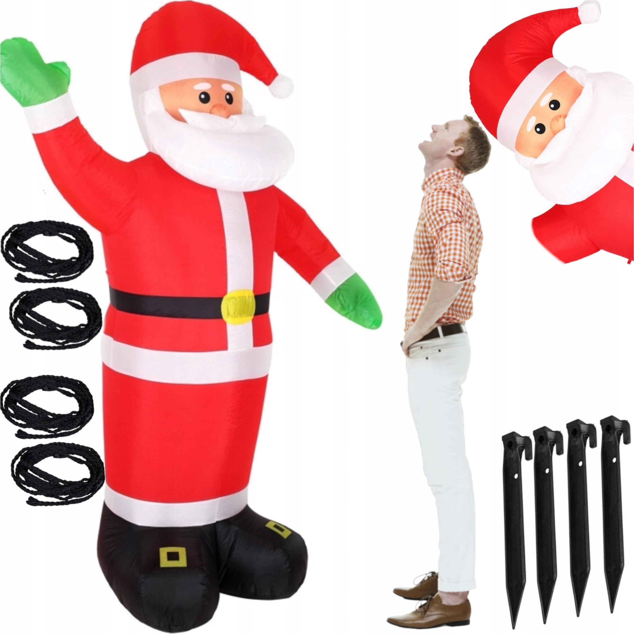 Obrovský Nafukovací Svätý Mikuláš 250cm Dedo Mraz Anjelik