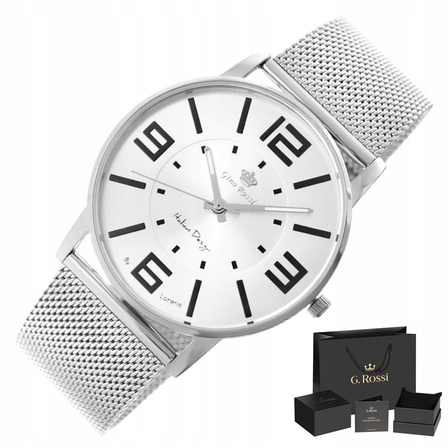 

Zegarek Damski Gino Rossi Duża Tarcza + Mesh + Box