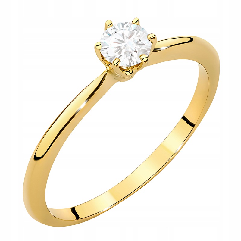 Klasyczny Złoty Pierścionek pr 585 14k z Diamentem Laboratoryjnym 0,40ct