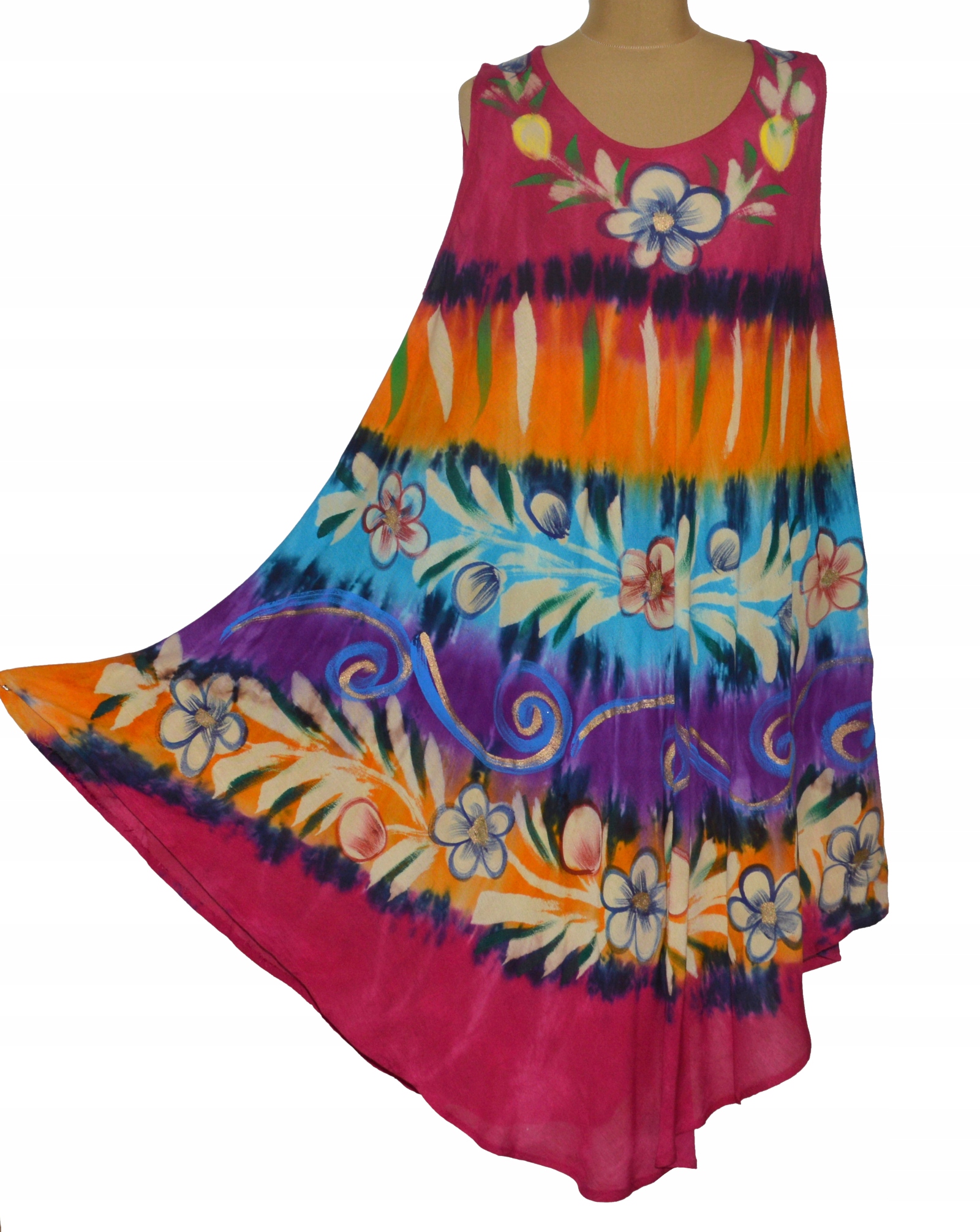

Indyjska Sukienka na plażę lato wiskoza Batik 2XL