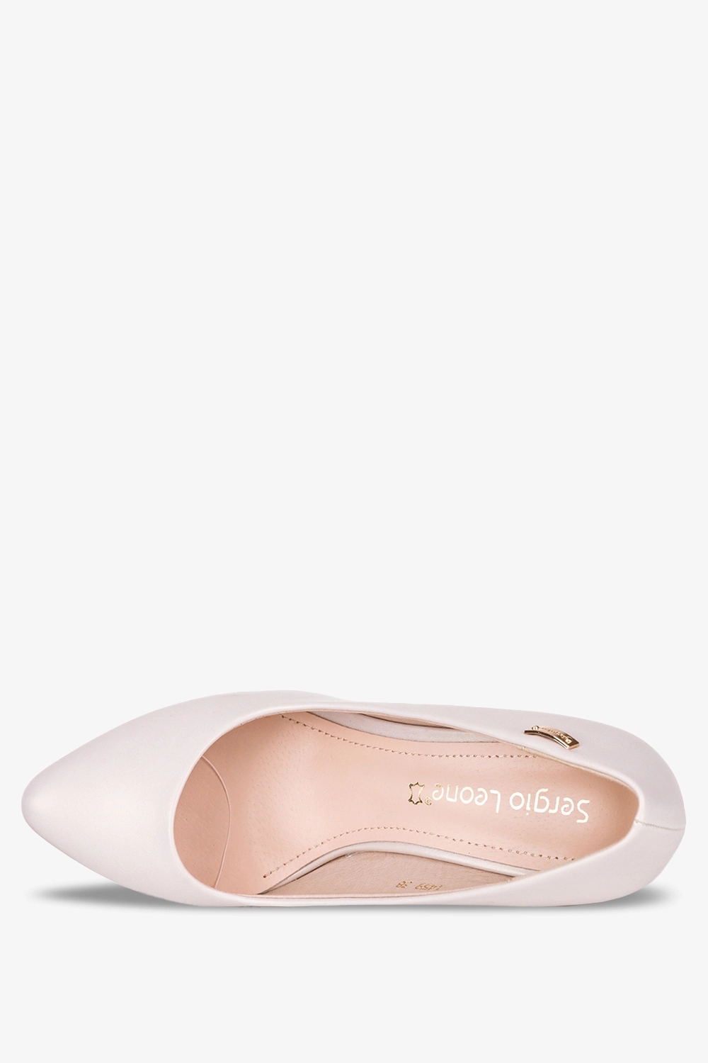 CZÓŁENKA DAMSKIE NA SŁUPKU SKÓRZANA WKŁADKA ELEGANCKIE KREMOWE MODNE r 38 Rozmiar 38