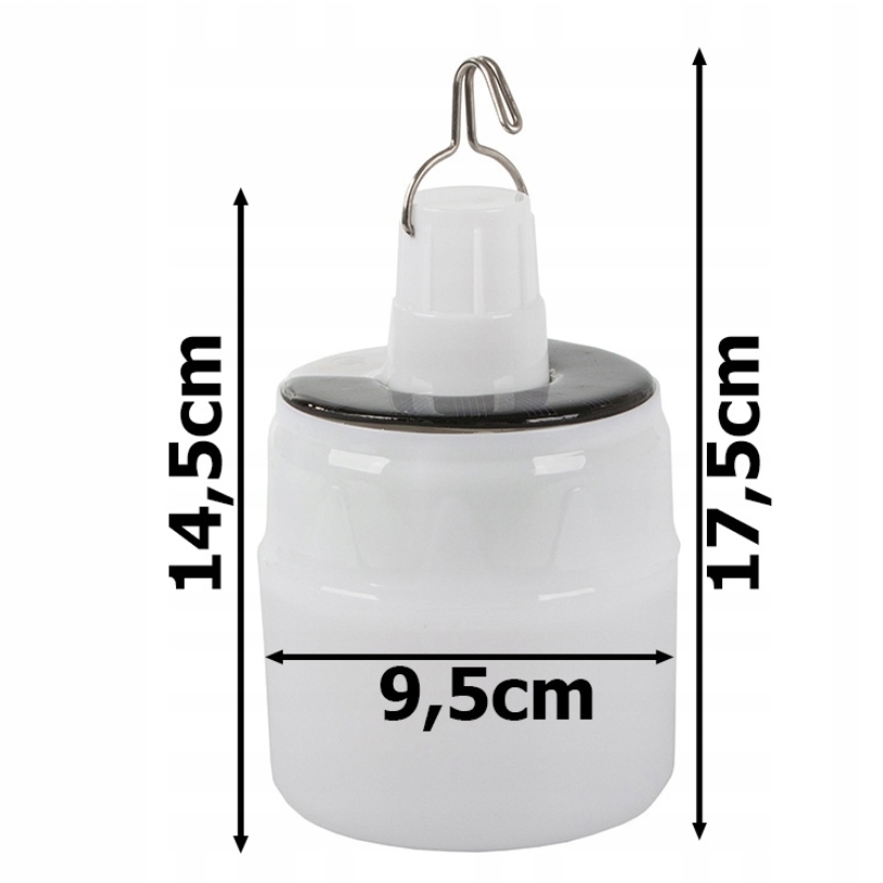 LAMPA LAMPKA SOLARNA TURYSTYCZNA NA BIWAK USB LED Kolor dominujący biały