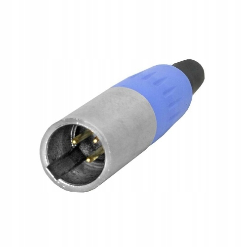 XLR mini wtyk mikrofonowy 3p na kabel niebieski