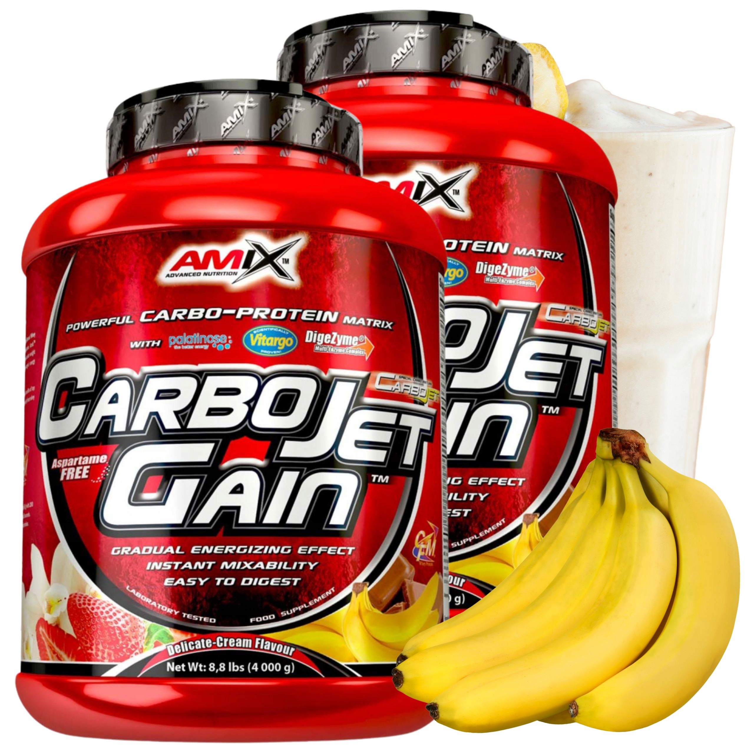 Carbojet Gain Mass Gainer Doplněk Stravy na bázi bílkovin Wpi Cfm Banán 8000 g