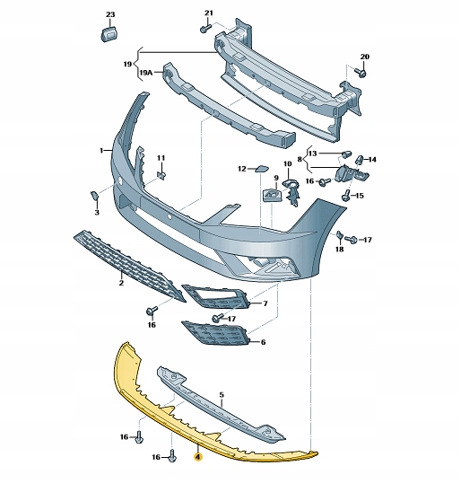 DOKLADKA SPOJLER DOLNY ZDERZAKA PRZOD SEAT LEON Color black