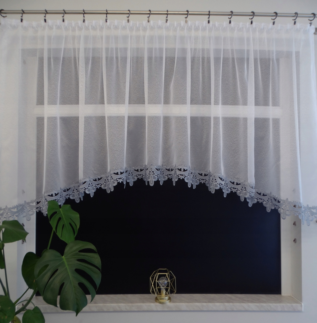 Mg Záclona Enzo bílá guipure Popiel 2 Oblouk 300x110 páska